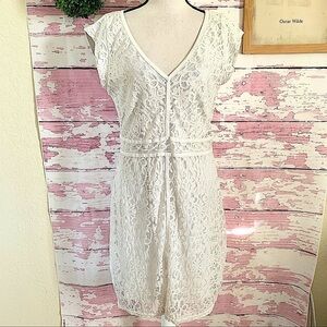 LAUNDRY BY DESIGN Women’s White Lace Sleeveless Dress size 12